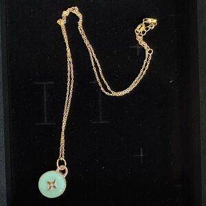 Gold and Mint Pendant Necklace